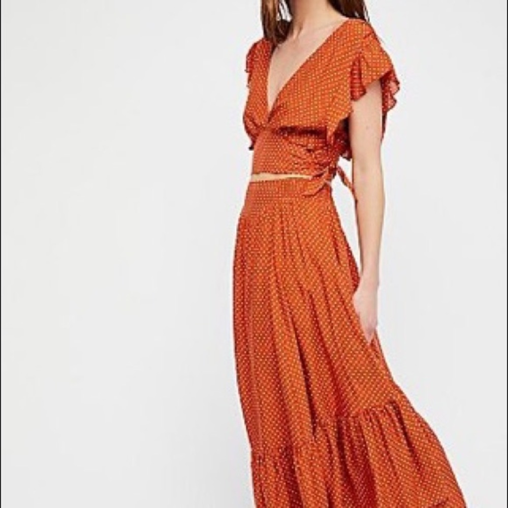 Free people top and skirt